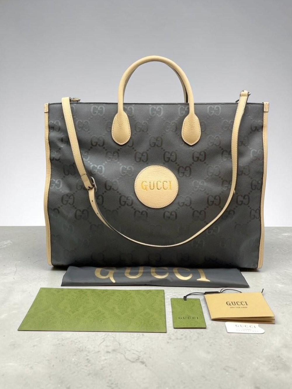 Auth Gucci Off The Grid GG Pattern 2Way Tote Shoulder Bag W/DB & Strap